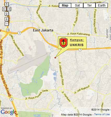 Peta & Lokasi Kampus UNKRIS Jakarta Nomor
